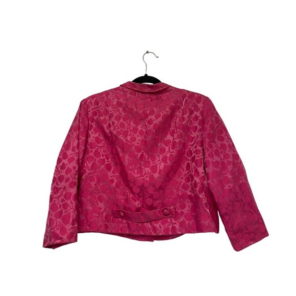 Vintage Alper Schwartz Womens Dress Jacket Set Small Pink Jacquard Cocktail 70s - Picture 5 of 15